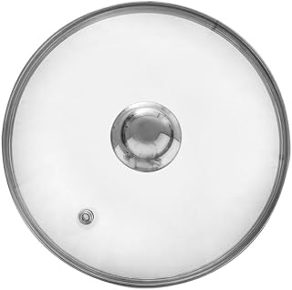 orion group Universal lid Ø 24 cm - pots and pans lid - glass lid for frying pan and pot, heat resistant up to 392 °C - pan lid with steam valve and stainless steel edge - universal