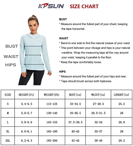 Kpsun Women's Upf 50+ Uv Sun Protection Clothing Zip Up Hoodie Spf Long Sleeve Sun Shirt Fising Hiking Outdoor Performance Jacket(Blue,2Xl) #TOP5