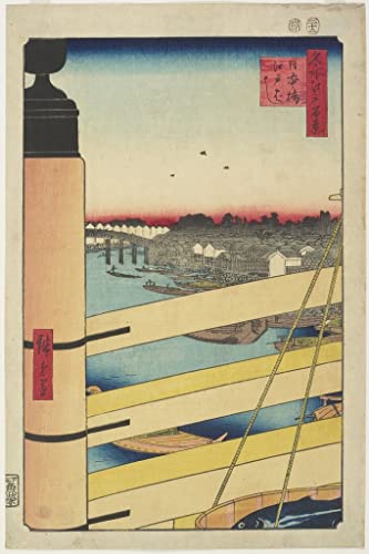 Tableau Pont Edo-bashi Utagawa Hiroshige estampe japonaise 60x90cm