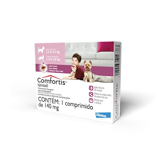 Elanco Comfortis - Antipulgas Para Cães 2 3 A 4 5Kg E Gatos 1 4 A 2 8Kg - 1 Comprimido