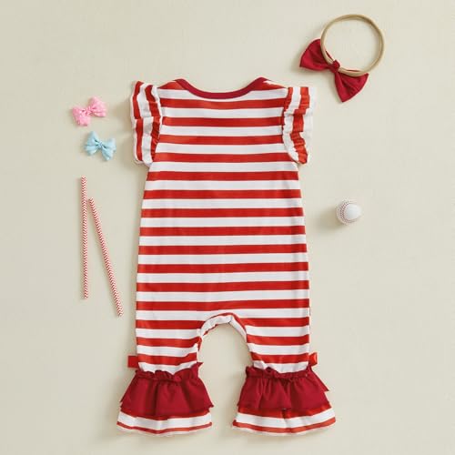 Baby Girl Baseball Outfit Newborn Romper Jumpsuits Sleeveless One Piece Clothes Cute Infant Summer Clothing4