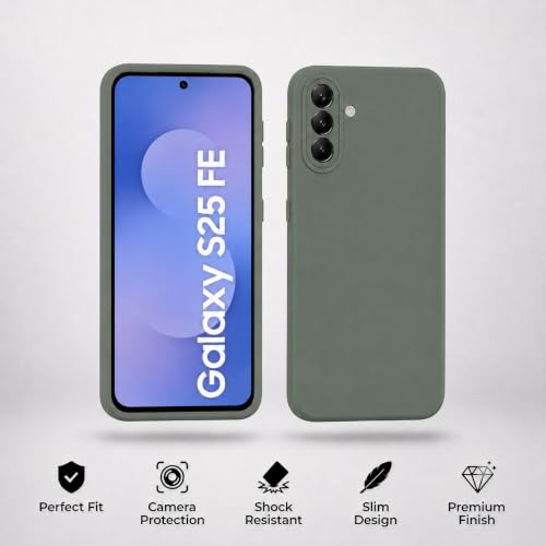 Image of FIRST MART Matte Silicone Back Cover for Samsung Galaxy S25 FE - Green