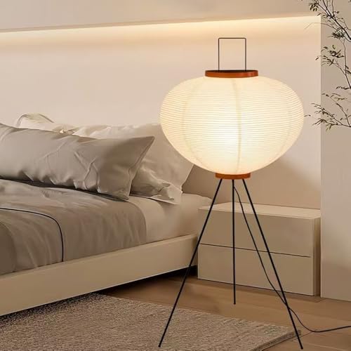 Chao Zan E27 Lampada da Terra Origami Moderna, retrò comodino, Design a Lanterna Giapponese, Illuminazione d'Atmosfera per Soggiorno e Camera da Letto, luce notturna decorativa (Tipo C)