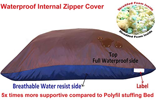 Dogbed4Less Jumbo Orthopedic Extreme Comfort Memory Foam Dog Beds For Large Dog, Waterproof Lining And Machine Washable Cover, 55"X47" Pillow, Olive Green #TOP2