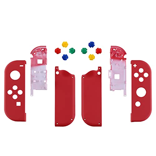 eXtremeRateスイッチ ジョイコンに対応用交換シェル、ジョイコン switchとswitch 有機elに対応用ハンドヘルドコントローラーハウジングケース、カラフルなボタン8つが付き、ジョイコンに対応用DIY交換ケース(ジョイコン switch本体で