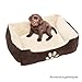 Petnic - Hundebett ca. 60x48x18 cm - Braun - Plüsch flauschig mit Rand weich für kleine bis mittelgroße Hunde Katzenbett Hundekissen Beige Haustierbett eckig ca. 60x50 cm