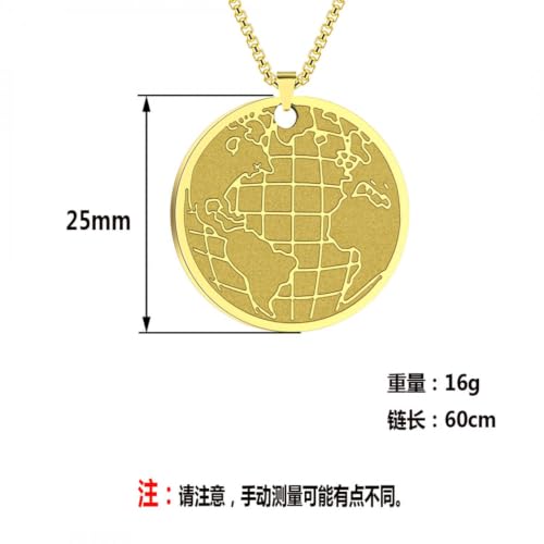 Collier globe terrestre vintage en pendentif pour femme avec chaîne élégante