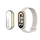 QINOUK Hülle für Xiaomi Smart Band 9 mit Eingebautem Bildschirmschutz, [2-Pack] [Anti-Kratz] Galvanik Weiche TPU Hülle für Xiaomi Smart Band 9-Gold