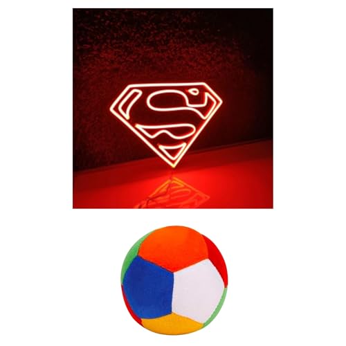 Image of EITHEO Stuffed Animal Plushie Stuffed Toy for Kids (Neon Superman +Ball)
