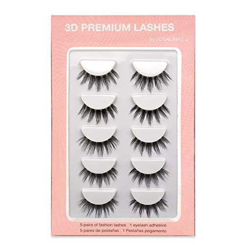 JOSALINAS Dramatic False Eyelashes Extensions 5 Pairs Natural Fake Mink Lashes, Fall