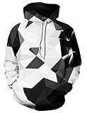Goodstoworld Coole 3D Geometrie Muster Kapuzenpullover Hoodie Herren Damen Slim Fit Grafik Kapuzenpulli Sweatshirt Kapuze Fleece Top L