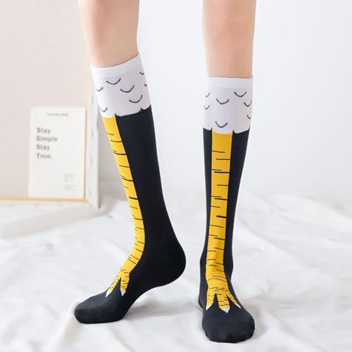 Chicken Leg Socks,Hühner Socken Huhn Kostüm Erwachsene Hühnerbein Kniehohe Hahn FeetStrümpfe Hühnchen Wadensocken Lustige Fun Hühnerbeine Faschingskostüm für Damen Herren Kinder Karneval Hühnersocken