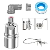 MEUPMEOP Float Valve, 1/2' to 3/4' 1' Automatic Water Level Control, 304 Stainless Steel, Auto Fill Shut Off Mini for Tank, Pool, Livestock Troughs