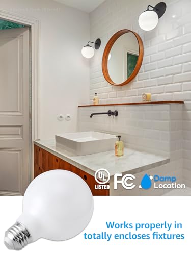 Image of TORCHSTAR 6-Pack G25 Globe Light Bulbs LED Dimmable 4000K Cool White