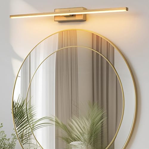 LED lampara espejo baño de diseño moderno en metal acabado latón 40cm