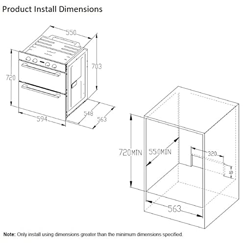 Belling BEL BI703MFC_BK Belling 444411630, Electric, 54 L, Fan-forced, Dual circuit grill, Catalytic, 2 shelves - Image 3
