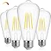 E27 LED Edison lampadina della vite dimmerabile, ST58 lampadina di stile retrò LED, 6W equivalente 60W a incandescenza, 750LM 5000K bianco luce del giorno, 4 pacchetti