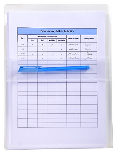 Exacompta 56300E 2er Pack Wandprospekthalter DIN A4 selbstklebend aus sehr starkem PVC 200µ transparent Plastikhülle Klarsichthülle für Büro und die mobile Organisation