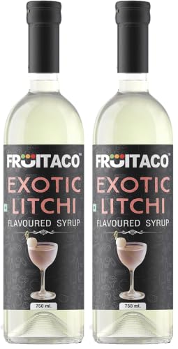 Image of Fruitaco Litchi Syrup: Perfect Mixer For Enhancing Mocktails & Cocktails, Drinks, And Mojitos At Parties, Conveniently Packaged In A 750Ml Bottle For All Your Mixing Needs (Pack of 2)