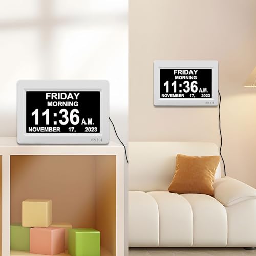 Ssya SSYA-DJU01 Digital Calendar Alarm Clock - Dementia Clocks thumb #5