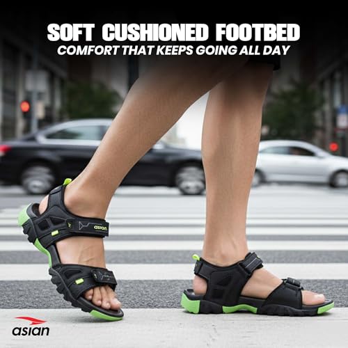 Image of ASIAN Vistara-48 Men's Outdoor Sandals with Adjustable Straps, Cushioned Footbed, Rugged Anti-Slip Outsole, Stylish Lightweight Design | Ideal for Travel & Beach