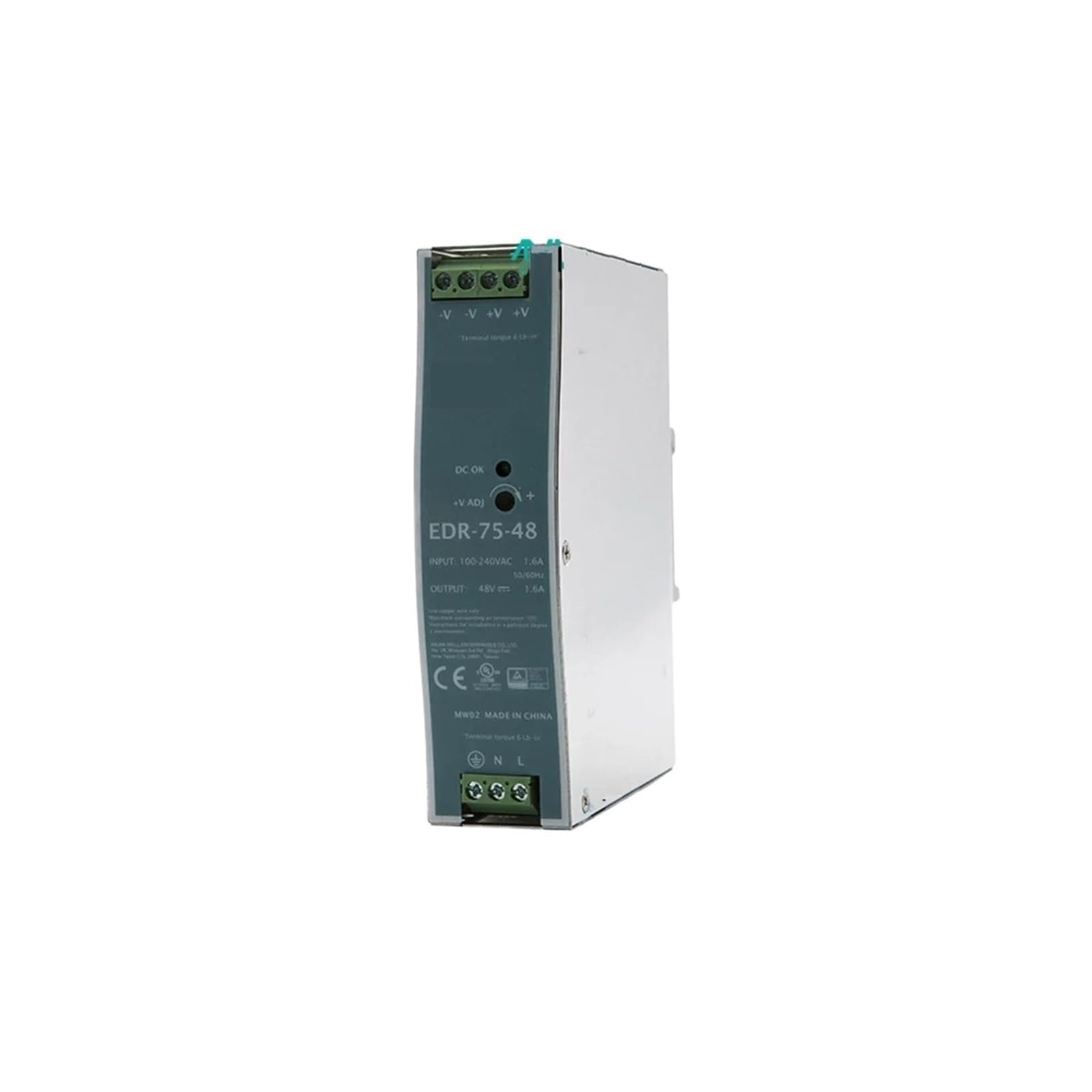 Alimentation EDR-75-24 sur rail DIN pour armoire électrique bloc 75W