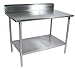 John Boos ST6R5-3036GSK 16 Gauge Stainless Steel Work Table with 5" Rear Riser, Galvanized Base and Shelf, 36" x 30"