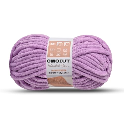 Image of Purple Chunky Chenille Yarn for Crocheting, Soft Baby Blanket Yarn, Chunky Knit Blanket Crochet Yarn, #7 Super Bulky, 3.5 oz /54.6 yds Fluffy Velvet Amigurumi Yarn