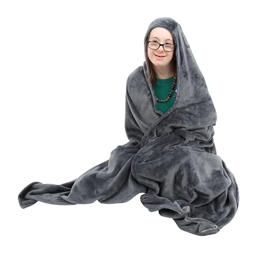 Fun and Function - Weighted Blanket Hoodie - Youth & Adults - Can Help Improve Focus - 60" L x 59" W - 4.4 Lbs
