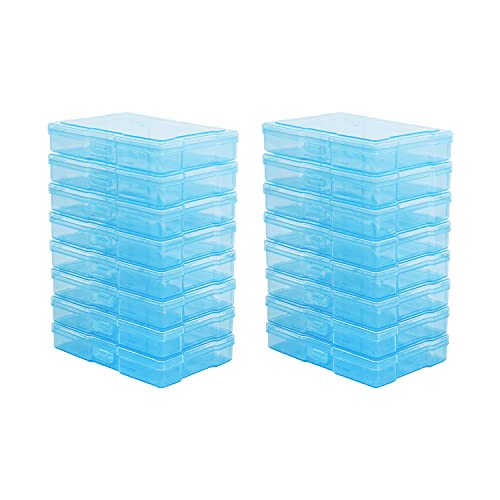 Naivees 4" X 6" Photo Storage Case With Handle, 16 Inner Photo Organizer Keeper, Extra Large Storage Picture Boxes, Seed Storage, Transparent Craft Keeper (Blue) #TOP3