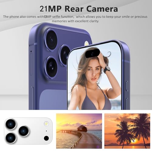Téléphone portable pas cher débloqué 4G Android 14 grand écran 6,58 pouces - 7