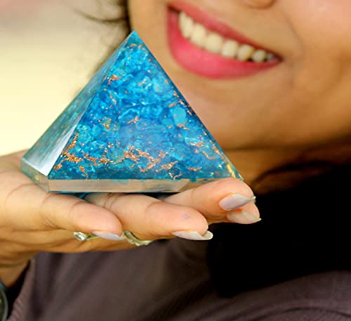Jet Exquisite A++ Feroza Blue Chakra Orgone Pyramid Free Booklet Jet International Crystal Therapy Crystal Gemstones Copper Metal Mix Rare Healing Positive Energy Tetrahedron Sacred Onyx Geometry Memory Concentration Meditation Spiritual Psychic Piezo Electric Effect Business Prosperity Success Destress Anxiety Disorder Love Power Mental Peace Strength Divine X-Mas Mother's Day Father's Day Thanks Giving Birthday Anniversary Thinking Of You Sorry Hug Get Well Soon Husband Wife #TOP6