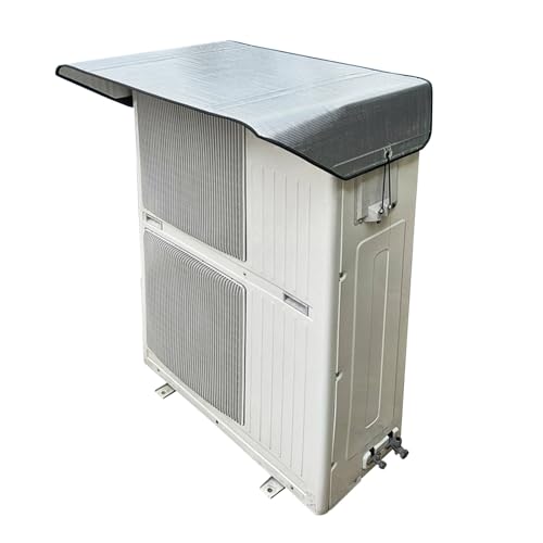 LXRHLIKG Housse Climatiseur Extérieur, Bache Pompe a Chaleur Piscine avec 2 Crochets Élastiques, Cache Climatiseur Extérieur, Utilisation en Toutes Saisons(160x66cm/63x26in)