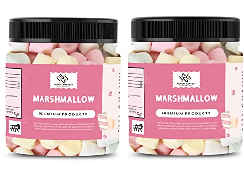 Hungry Harvest Combo Marshmallows 100% Vegan - Assorted Fruit Flavours 100 gms Each | Total Weight 200 gms|Jar Pack|