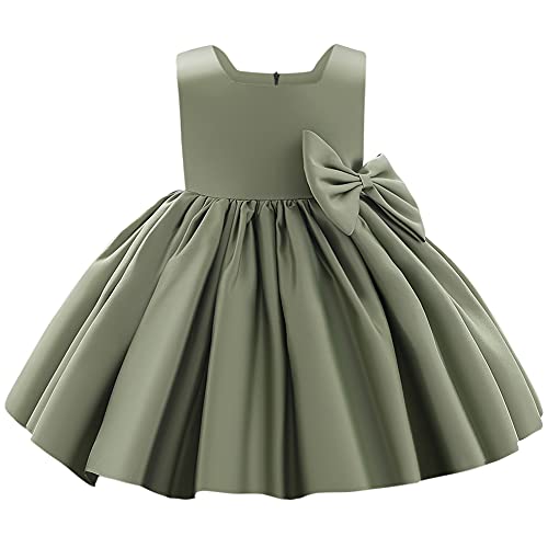 Robe de princesse enfant en satin vert le cadeau d'anniversaire idéal