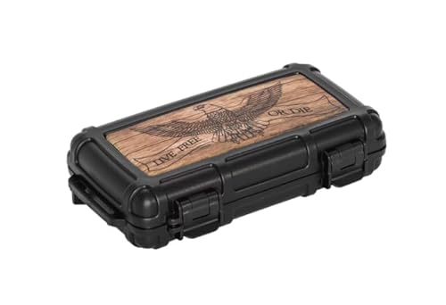 Cigar Caddy 5-ct Travel case, Live Free or Die Burnt Wood