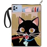 BLACK CAT BOOK SLEEVE:La couverture du livre a un motif élégant et innovant, qui protège votre livre de la poussière ou des pages déchirées et pliées, et c'est aussi un cadeau parfait pour les amateurs de livres.