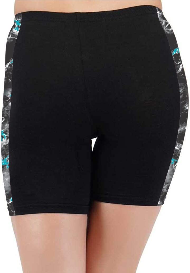 JUST RIDER Women’s Swim Shorts- Athletic Compression Shorts Ladies Board Shorts (Pink & Blue) (S) 2