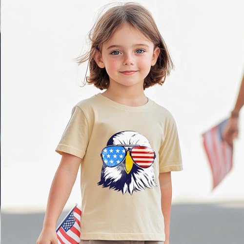 Image of Boys Girls Fourth of July Shirt Toddler Patriotic 4th of July Clothes for Kids 1-7 Years