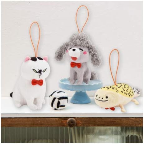 Amazon 犬と猫どっちも飼ってると毎日たのしい おめかしマスコット 全3種セット いぬくん 猫さま レオパ ぬいぐるみ おもちゃ