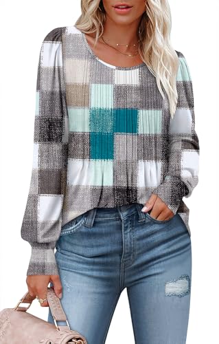 BETTE BOUTIK Long Sleeve Shirts for Women Fall Tops Dressy Blouses Crewneck Tunic Tops for Leggings S-3XL