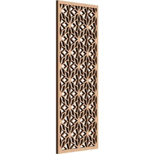 Image of Lake Decorative Pierced Fretwork Wood Wall Panels, 9 3 /8 inchW x 24 3 /8 inchH x 3 /8 inchT, Hickory