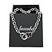 Succuba Stainless Steel Handcuff Choker Necklace Chain Pendant Choker Collar Necklace for Women and Men from 16 to 24 Inches with Box (16 Inches, A)
