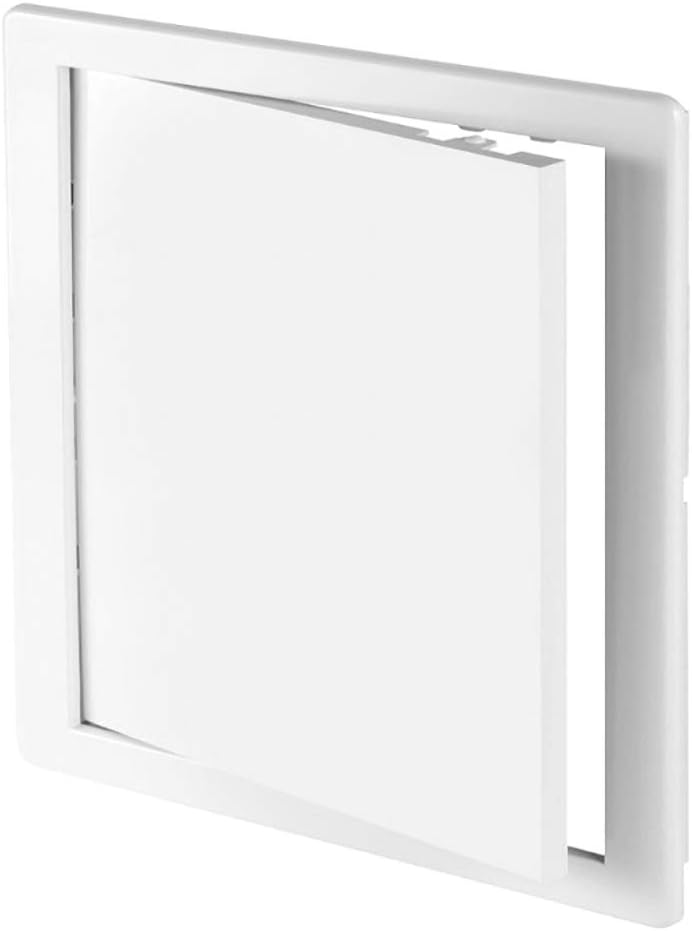 White Access Panel, 100 mm x 100 mm Revision Door, Gas Water Electricity Service Inspection Hatch Cover, Tough and Durable ABS Plastic, Resistant to Chemical Agents and Temperature