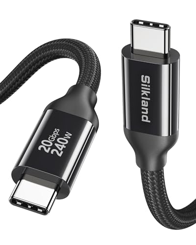Image of Silkland USB 4 Cable 16.5FT /5M, 20Gbps Data Transfer, 5K /4K@60Hz, 240W | Braided USB C Monitor Cable Compatible for Thunderbolt 4 /3, MacBook, iPhone 17, VR Headset,