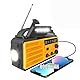 Solar Kurbelradio AM/FM Solar Radio Tragbar Notfallradio mit 8000mAh Wiederaufladbare Batterie, Led Taschenlampe, SOS Alarm und Handkurbel Dynamo für Camping, Survival, Reisen, Notfall (Orange)