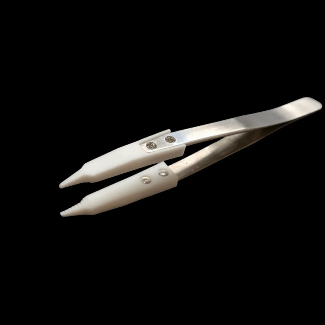 PTFE Tweezer, High-Temperature Resistant PEFT Tweezers with Sharp/Blunt Heads for Laboratory Use, 1 Piece(3mm Blunt Top 149mm Length)