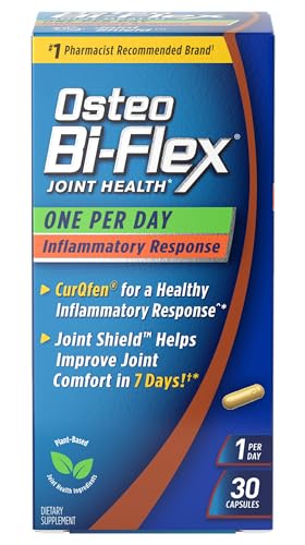 Osteo Bi-Flex One Per Day Inflammatory Response CurQfen Plant-Based Supplement, Improve Joint Function, Strength, Flexibility, Mobility 30 Capsules