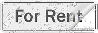 For Rent Sign with Adhesive Backing Acrylic Plastic Sign for Business Window Door Retail Store Restaurant Salon Hotel Motel 9x3 Inch Self Adhesive Restroom Available Vacancy Signage