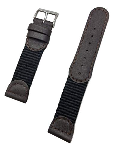 20Mm Brown Swiss Army Style Watch Band | Soft Genuine Leather And Black Nylon Replacement Wrist Strap That Brings New Life To Any Watch (Mens Length) #TOP19